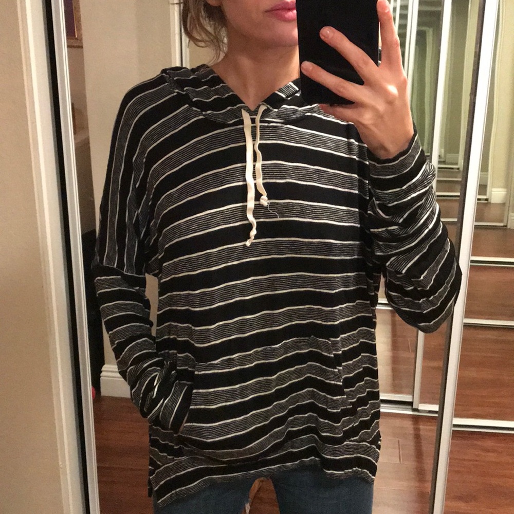 Brandy Melville stripped oversized thin hoodie